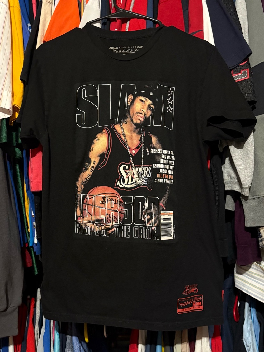 Philadelphia 76ers xMitchell & Ness x SLAM Magazine Covers T-Shirt M 28x20 EUC